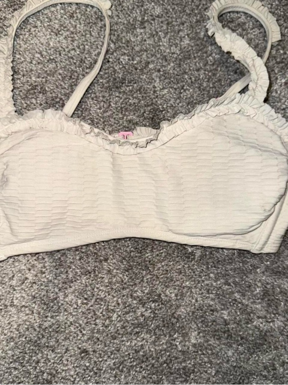 Stoney Clover Lane Cream Ruffled Textured Bandeau Top